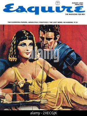 August 1963 Esquire magazine cover. Elizabeth Taylor, and Richard Burton in the film Cleopatra. Designed by George Lois Stock Photo