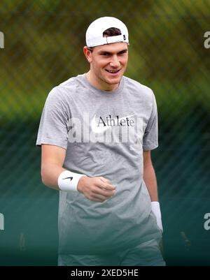 Jack Draper Practising At The All England Lawn Tennis And Croquet Club