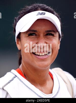 Heather Watson practising at the All England Lawn Tennis and Croquet ...