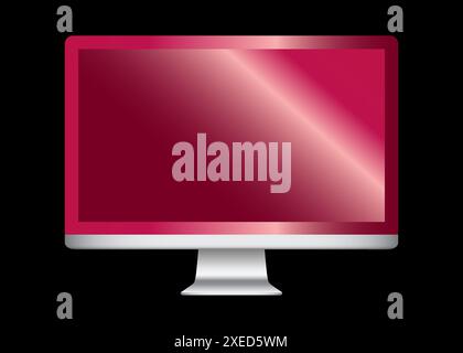 TV 4K flat screen lcd or oled, realistic plasma TV with stand. Stock Vector