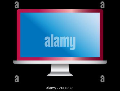 TV 4K flat screen lcd or oled, realistic plasma TV with stand. Stock Vector