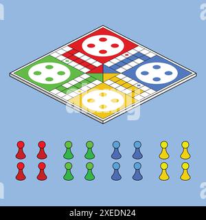 Ludo board vector icon. Ludo Board game illustration vector. Ludo set Stock Vector
