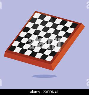 Wooden Chess board vector icon. Chess board game illustration. Chess icon game Stock Vector