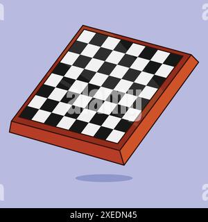 Wooden Chess board vector icon. Chess board game illustration. Chess icon game Stock Vector