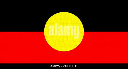 Australian Aboriginal flag on texture. Illustration of Aboriginal Australians. National symbol of In Stock Photo