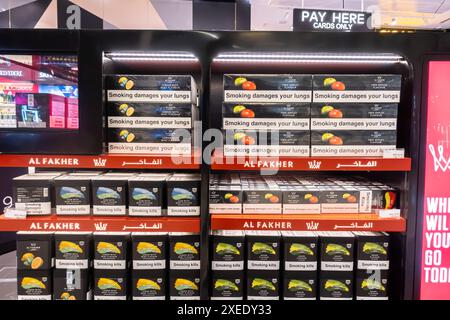 Al Fakher cigarettes, Al Fakher tobacco sold in duty free shop, Zayed  International Airport, Abu Dhabi, UAE Stock Photo - Alamy