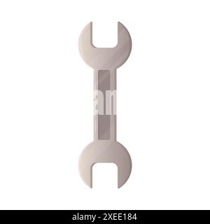 adjustable, wrench on white insulated background. Cartoon style. Vector Stock Vector