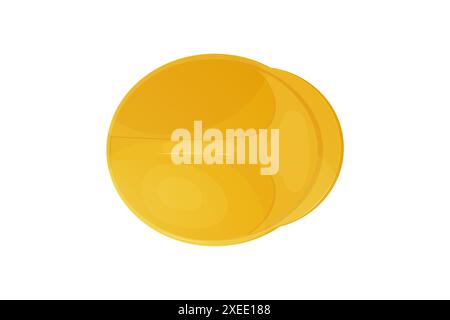 Yellow building helmet on white isolated background. Cartoon style. Vector Stock Vector