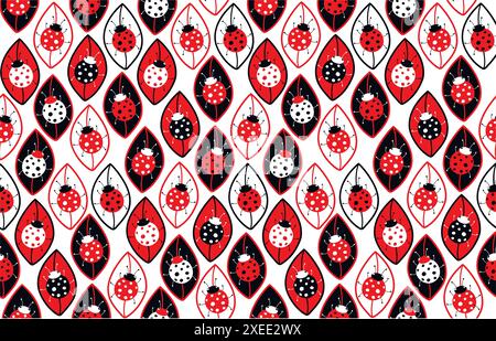 Seamless background with ladybirds Stock Vector