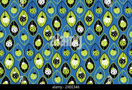 Ladybirds. Seamless background Stock Vector