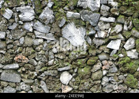 coral stone pattern wall in Bali in Indonesia Stock Photo