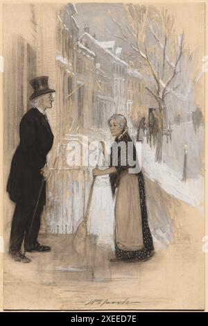 An Old Man Had Come out of One of the Houses, from Not Honorably Discharged, 1904. William Leroy Jacobs (American, 1869–1917 Stock Photo