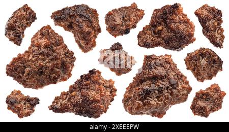 Fried ground beef, grilled mince beef meat isolated on white background Stock Photo
