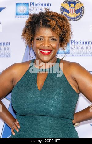 Hollywood, USA. 26th June, 2024. CEO of California LGBTQ Chamber of Commerce Marquita Thomas attends 2024 Angel City Salute Awards Proclamation Ceremony at the Pink Teacup Villa in Hollywood, Los Angeles, CA, June 26th, 2024 Credit: Eugene Powers/Alamy Live News Stock Photo