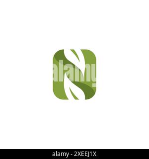Letter N Leaf Logo Template. N Initial Logo Design Stock Vector