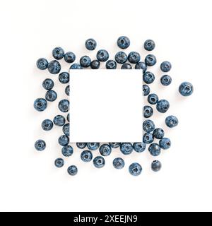 Blueberry isolated on white with white circle Stock Photo