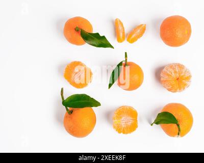Christmas mandarin or tangerines seamless pattern Stock Photo