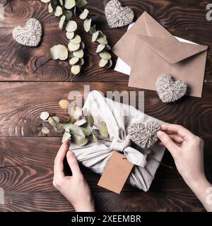 Zero waste Valentine's Day concept, copy space Stock Photo