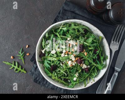 Aragula, beet and cheese salad Stock Photo
