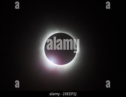 Diamond Ring, Total Solar Eclipse, Seen From Dublin, Ohio, April 8, 2024 Stock Photo