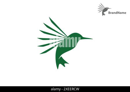 Hummingbird vector icon. Simple and creative flying hummingbird logo. Stock Vector
