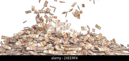 heap  euro currency notes isolated white background. 3d render Stock Photo