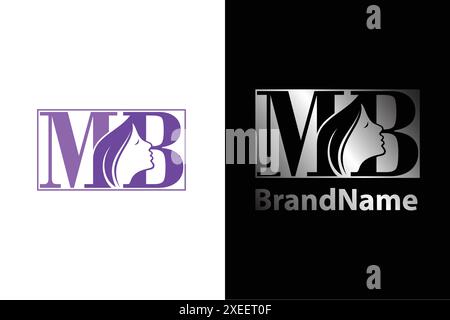 Initial Monogram Letter M and B Logo Design Vector Template. Beauty care logo illustration with letter MB design concept. Suitable for beauty salon. Stock Vector