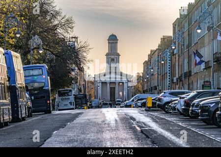 Merrion Square with St Stephen's Church of Ireland in the background, Dublin, Ireland. Stock Photo