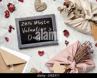 Zero waste Valentine's Day concept, copy space Stock Photo