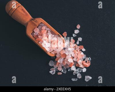 Himalayan pink salt in crystals Stock Photo