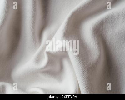 White cotton jersey fabric texture Stock Photo