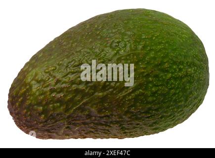 Whole green avocado fruit isolated on white background, tasty and healthy Stock Photo