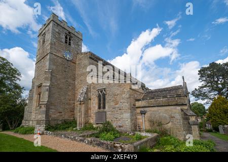 The Church of St Mary, Lastingham, in North Yorkshire, England, UK, dating from the 11th and 13th century and having a Norman crypt Stock Photo