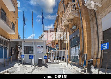 Lokmaci, the border crossing point on Ledra Street, on Turk side, Nicosia, Cyprus Stock Photo