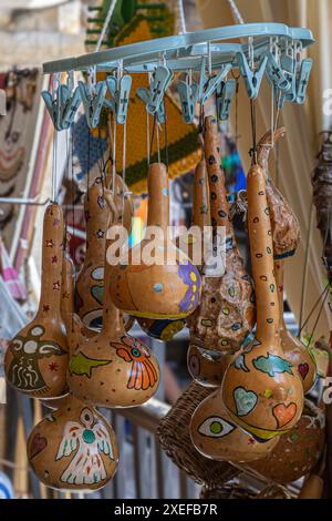 NICOSIA, CYPRUS-JUNE 18, 2024: Souvenirs with decorations specific to Turkish folklore, on sale for tourists in Cyprus, on the Turkish side of Nicosia Stock Photo