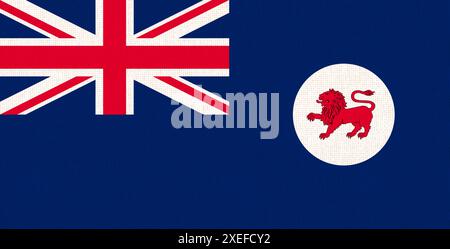 Flag of Tasmania on fabric surface. Illustration of Australian Flag of Tasmania. Australian national Stock Photo