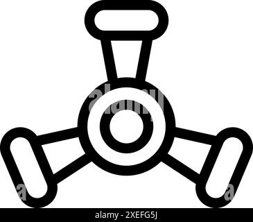Simple line art icon of a ceiling fan rotating and distributing fresh air in the room Stock Vector