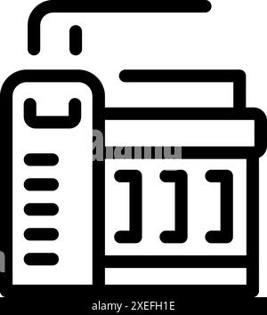 Printing machine is printing documents with control panel for settings Stock Vector