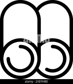 Black and white icon of binoculars, perfect for representing the concept of observation Stock Vector