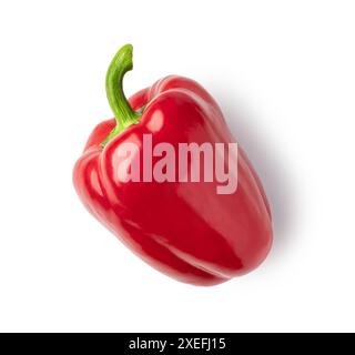 red sweet bell pepper half isolated on white background Stock Photo - Alamy