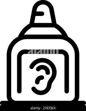 Ear drops bottle for ear treatment and hygiene representing healthcare and medical concept Stock Vector