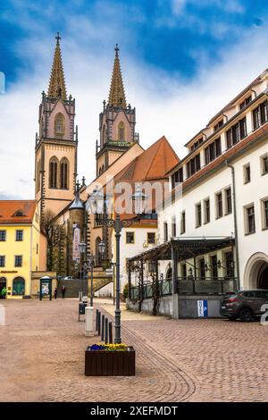 The Neumarkt in Oschatz with the St. Aegidien Church 2 Stock Photo