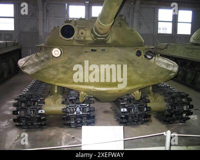 Museum of armored vehicles under the open sky and under sheds in Kubinka near Moscow. Stock Photo