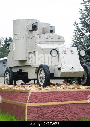 Museum of armored vehicles under the open sky and under sheds in Kubinka near Moscow. Stock Photo