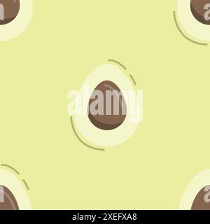 A simple seamless pattern with cut avocado pulp. Vector background with repeating elements. Print for printing, gift paper, fabric Stock Vector