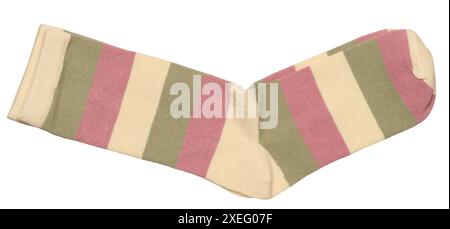 Striped cotton socks on isolated background Stock Photo