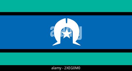 Flag of Torres Strait Islander. Illustration of Australian symbol. Torres Strait Islander Flag Illus Stock Photo