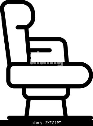 Simple icon of an airplane passenger seat, depicting the comfort and amenities offered during flights Stock Vector