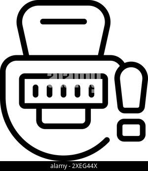 Electronic counter showing error message, simple design for web and mobile Stock Vector