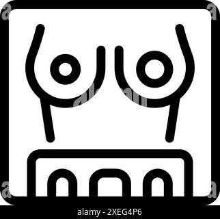 Black outline icon of an audio cassette tape for storing audio recordings Stock Vector